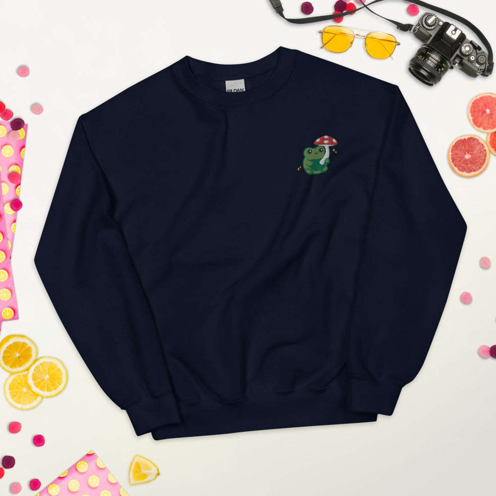 Embroidered Mushroom Frog Sweatshirt