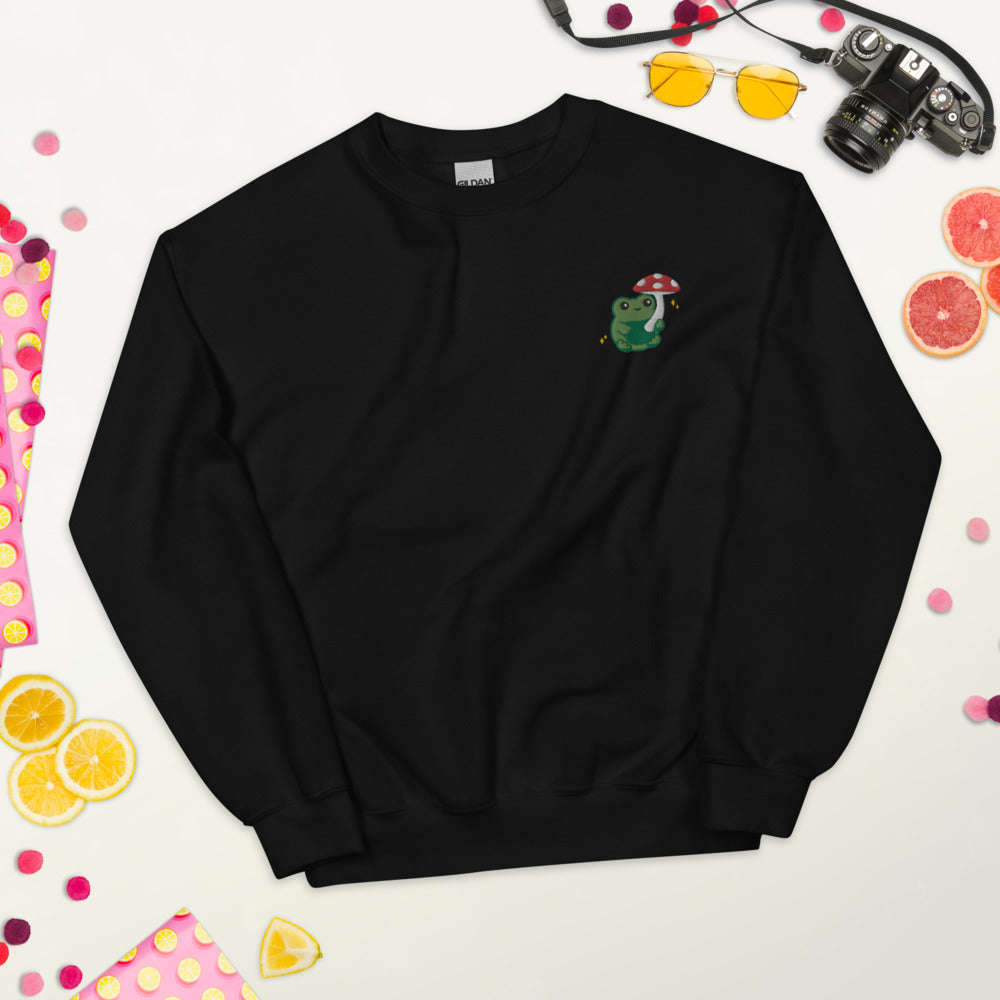 Embroidered Mushroom Frog Sweatshirt