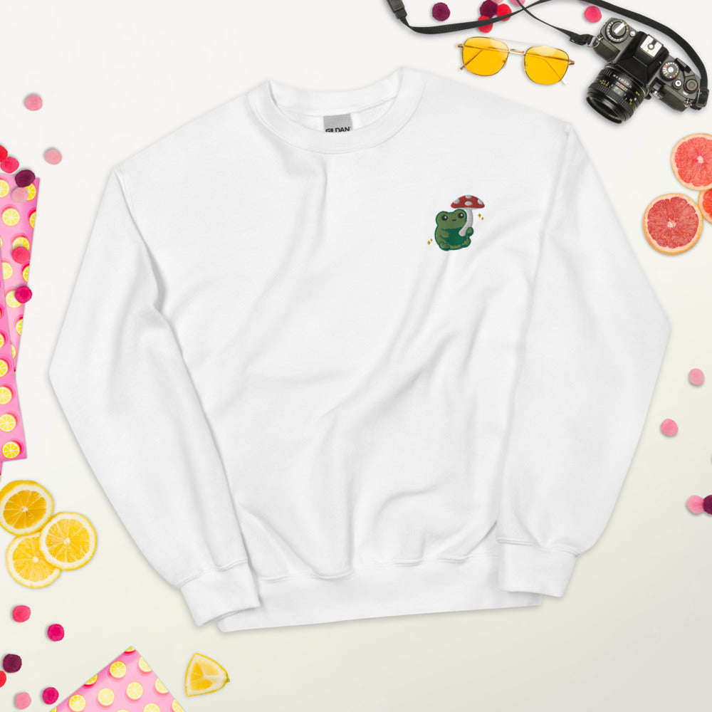 Embroidered Mushroom Frog Sweatshirt