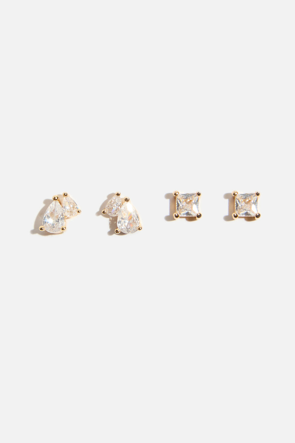 Lot de 2 boucles d'oreilles à tige en pierres précieuses