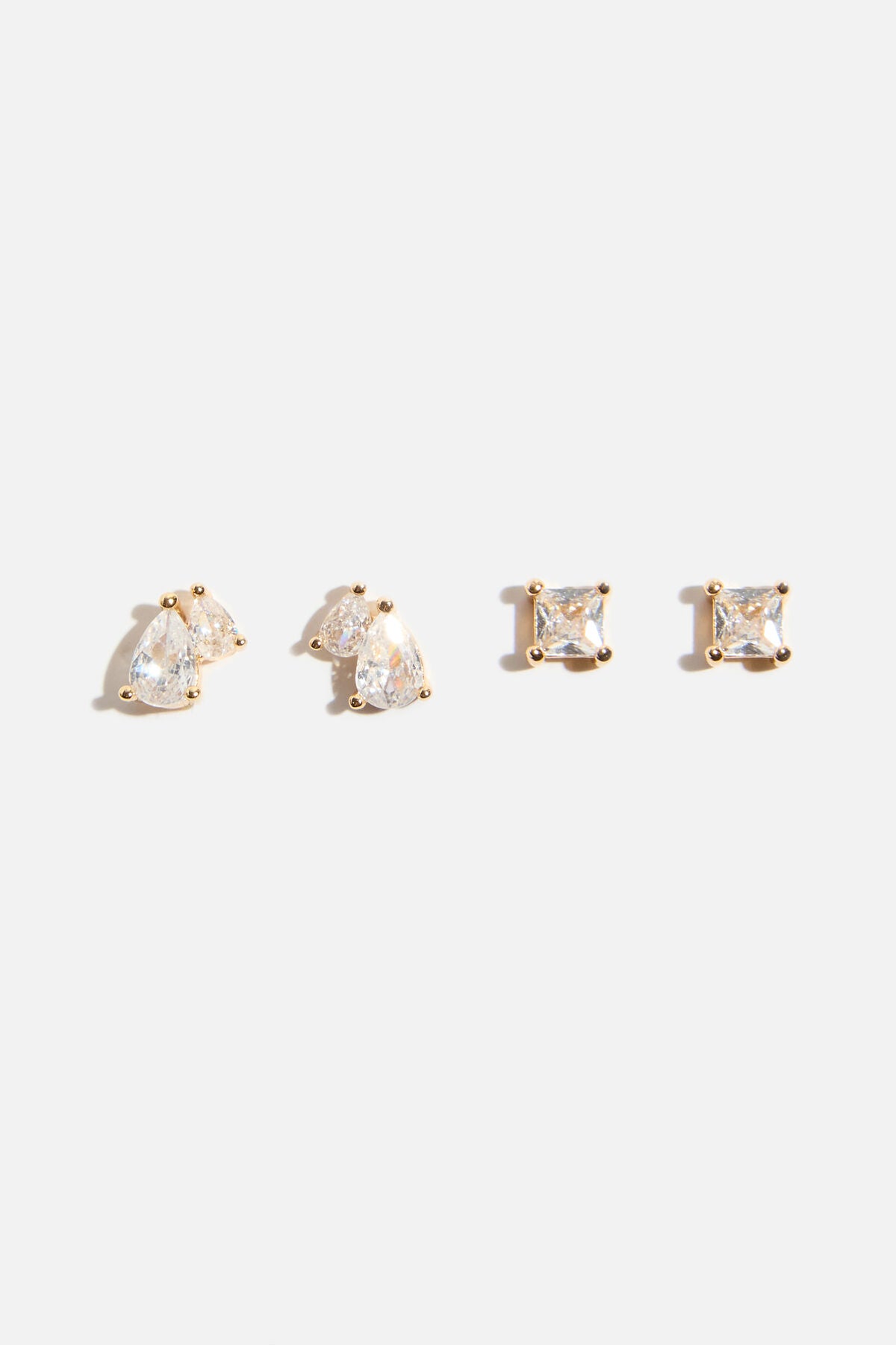 Lot de 2 boucles d'oreilles à tige en pierres précieuses