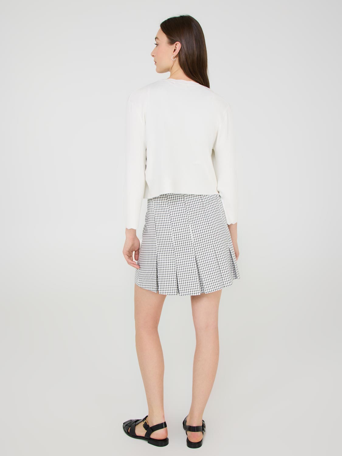 Cardigan boléro avec détails festonnés