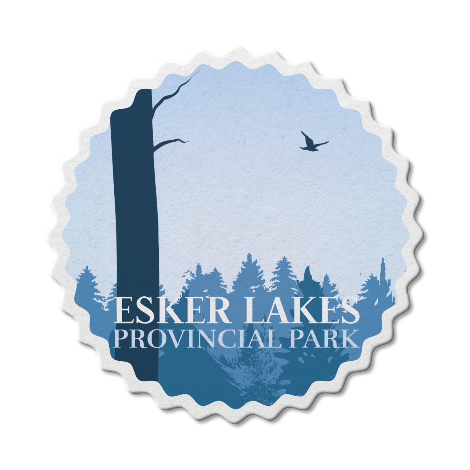 Autocollant en vinyle imperméable du parc provincial des lacs Esker, en Ontario 