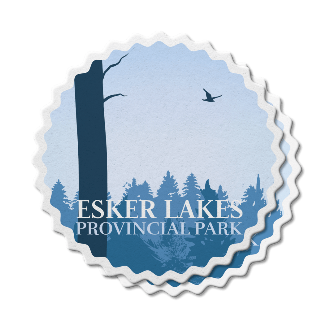 Autocollant en vinyle imperméable du parc provincial des lacs Esker, en Ontario 