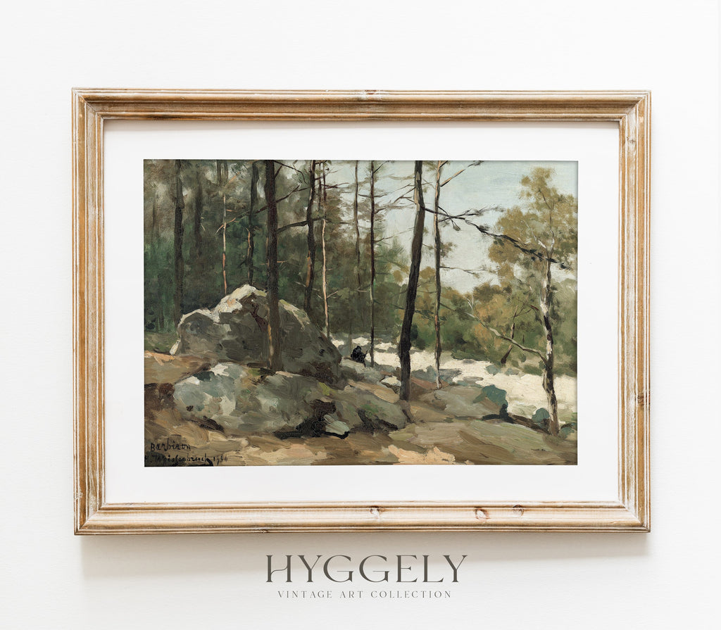 Estampe d'art de paysage de sentier vintage L0138