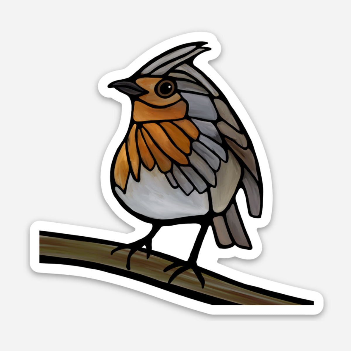 Autocollant vinyle - Rouge-gorge familier