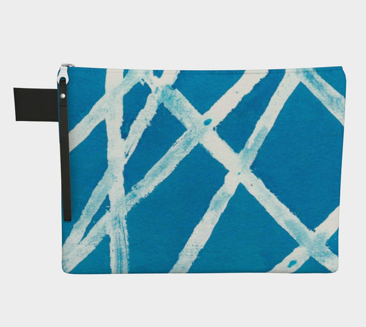 Zippered Cotton Canvas Carry All | White Lines