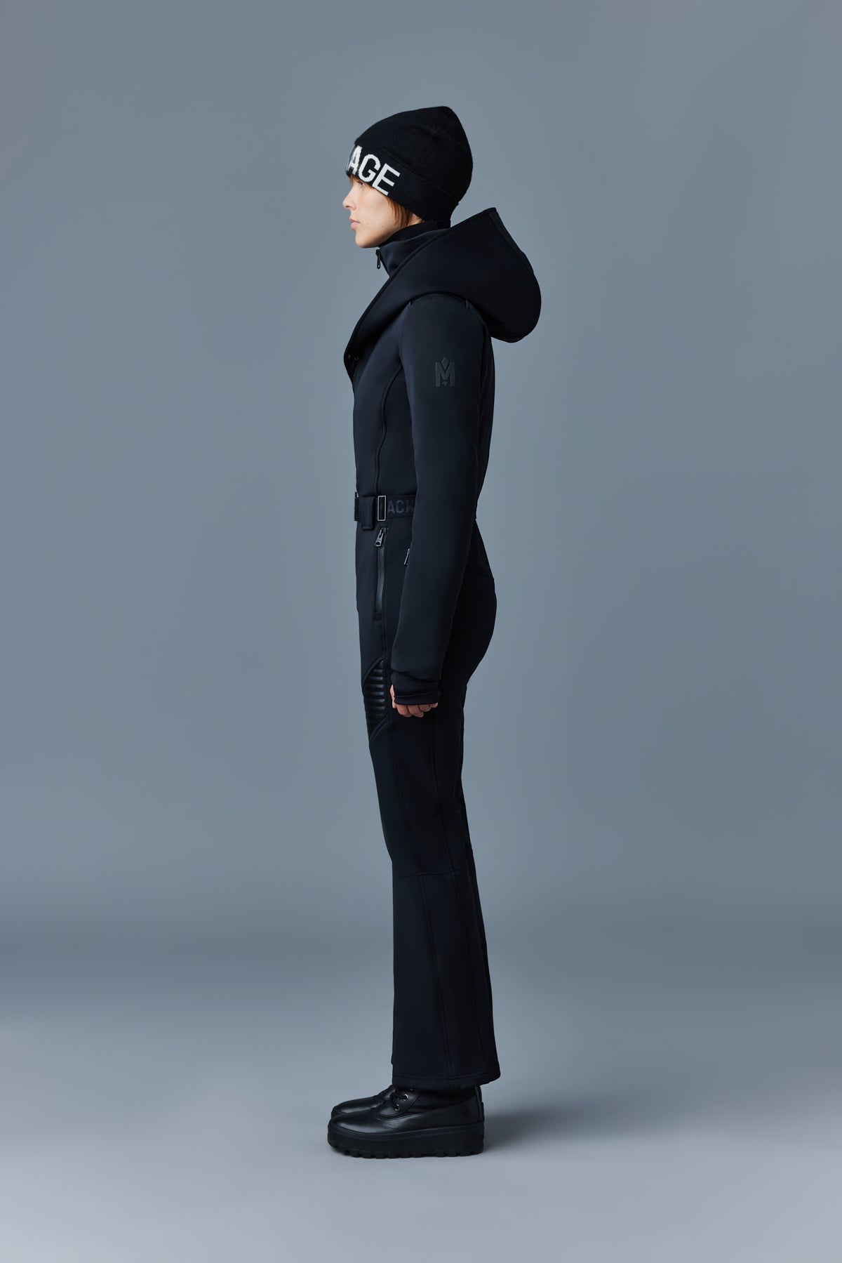 Combinaison de ski ELLE Agile-360 avec capuche amovible et bordure en peau lainée