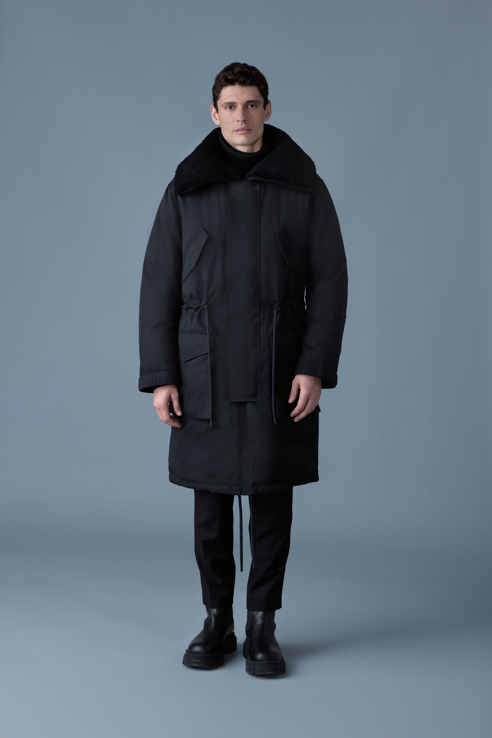 LEON Shearling Collar Down Parka