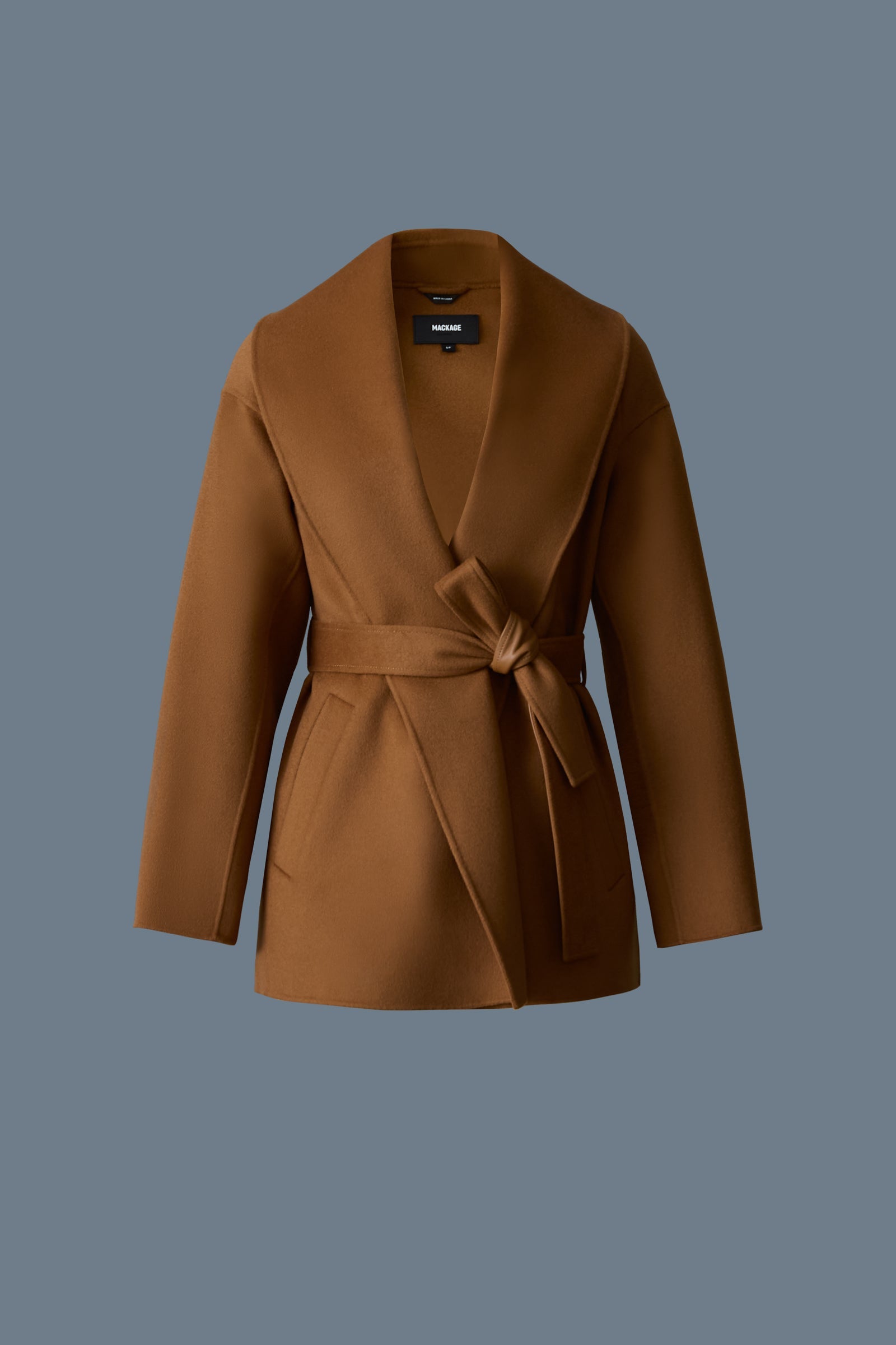 Veste peignoir en laine double face TYRA