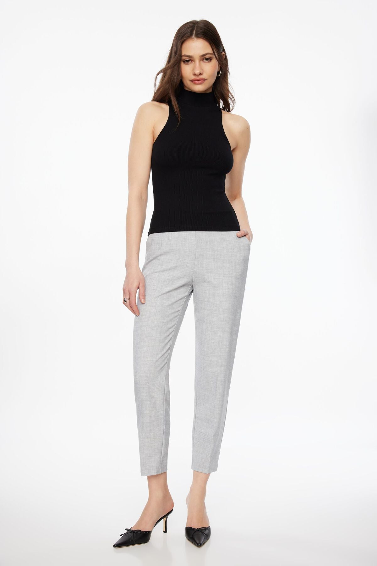 Pantalon slim à fermeture éclair latérale Kendall