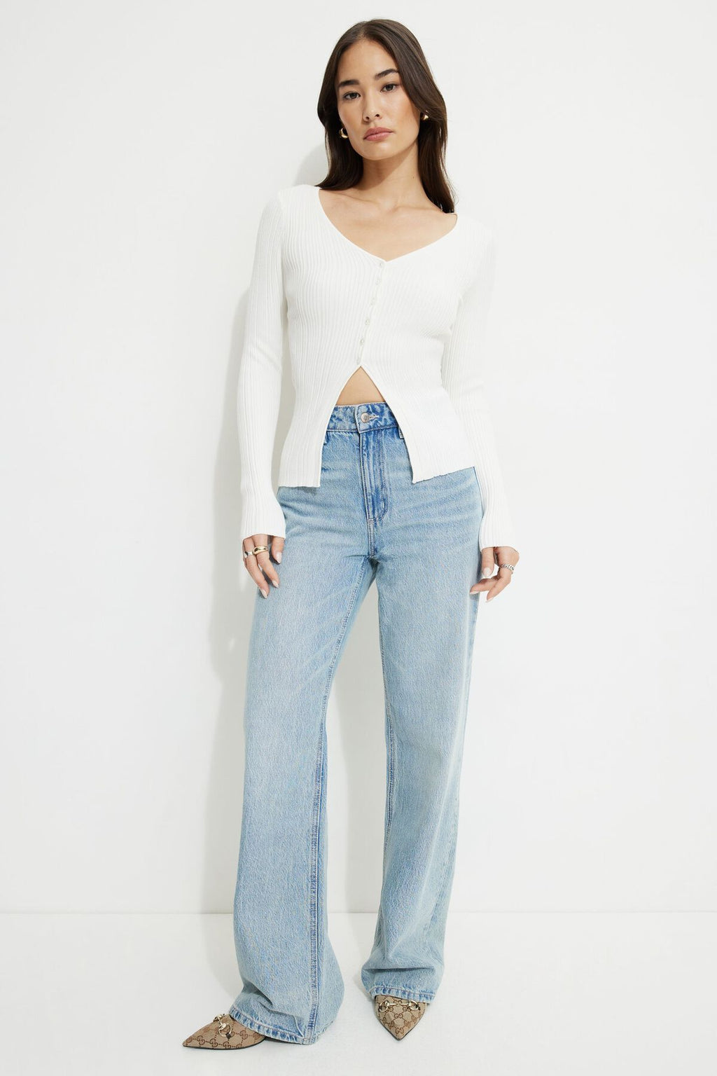 Ribbed Flyaway Cardigan