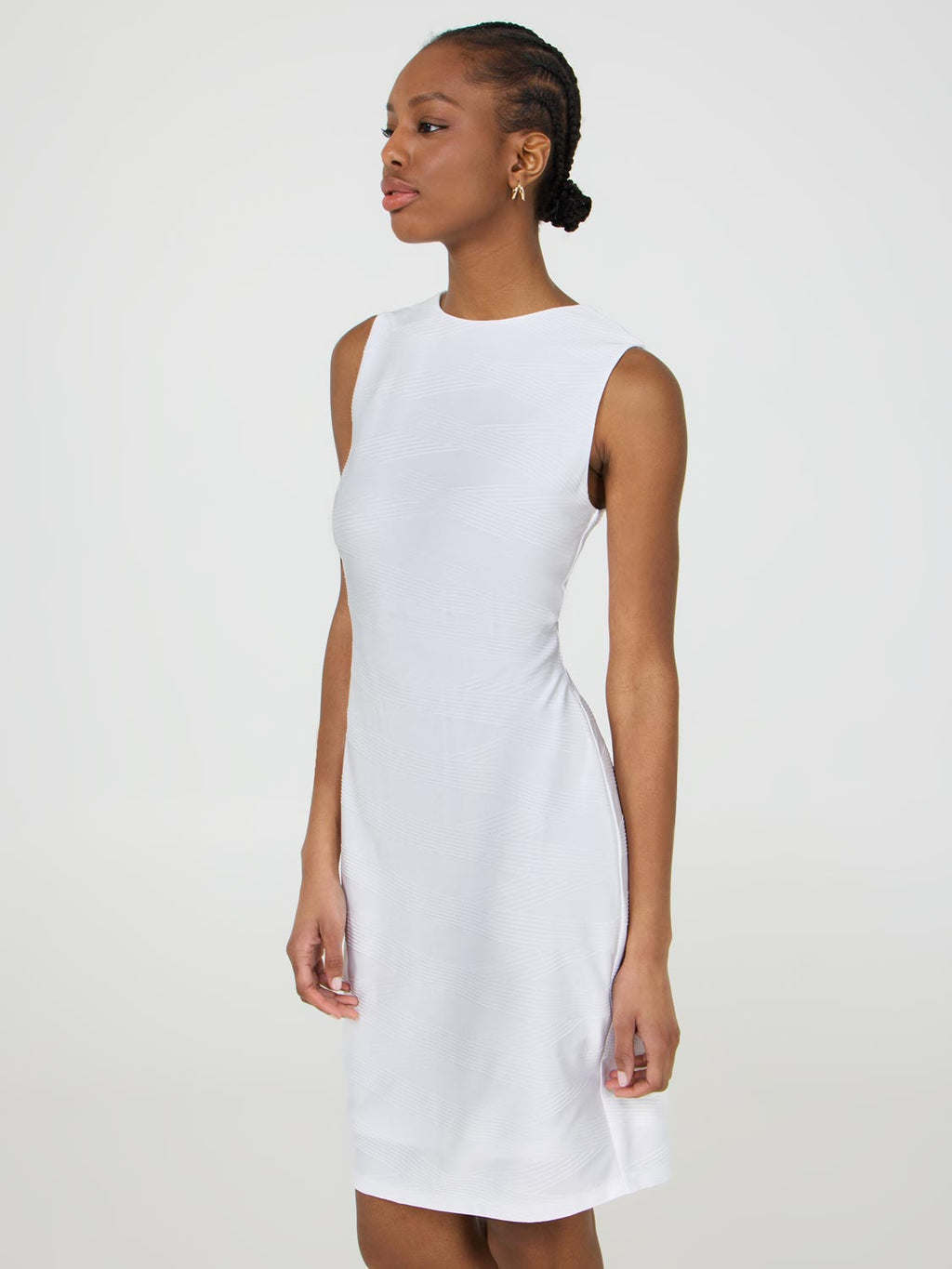 Sleeveless Patterned Sheath Dress