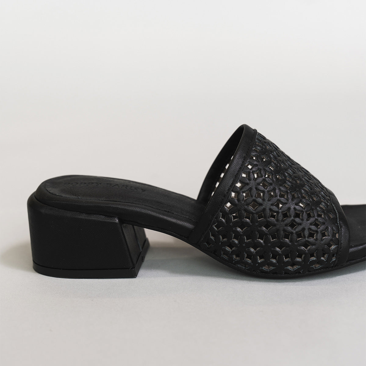 The Paloma Heeled Sandal Perforated Black