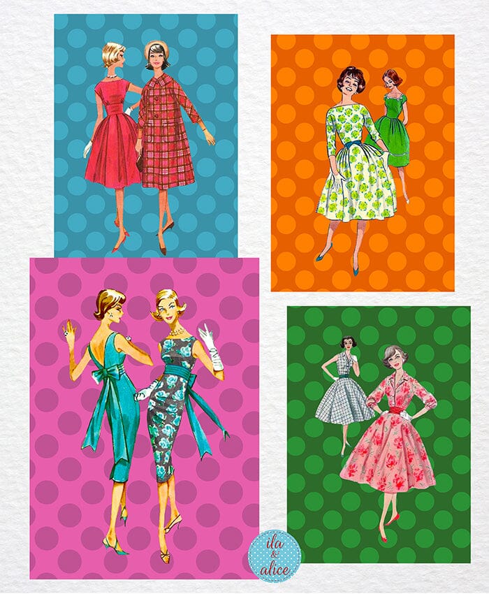 Retro Fashion Postcards