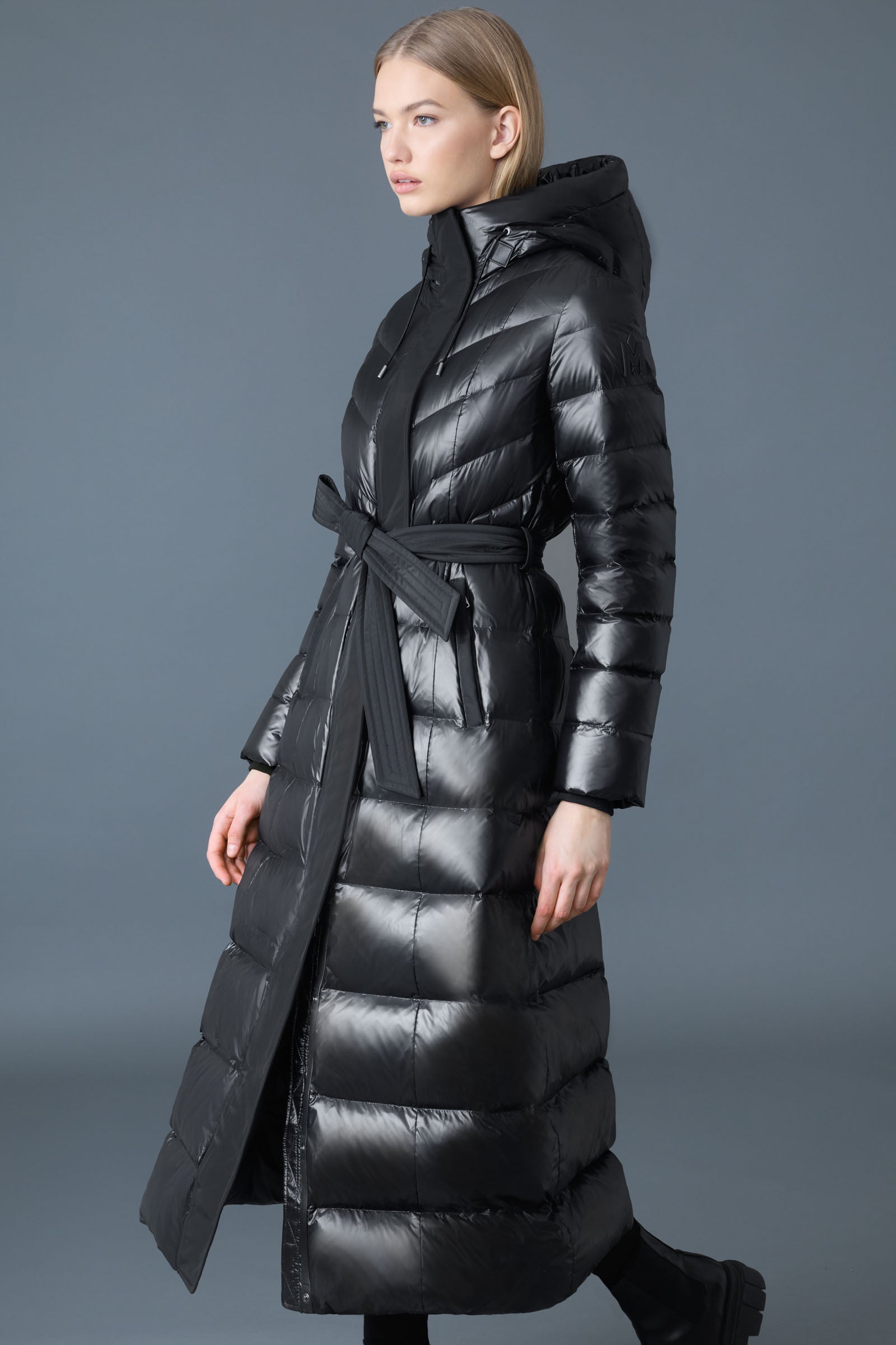 CALINA Manteau maxi en duvet lustré