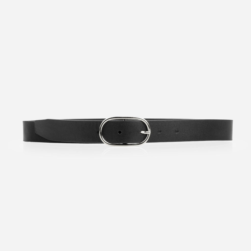 The Sleek Belt Silver Black