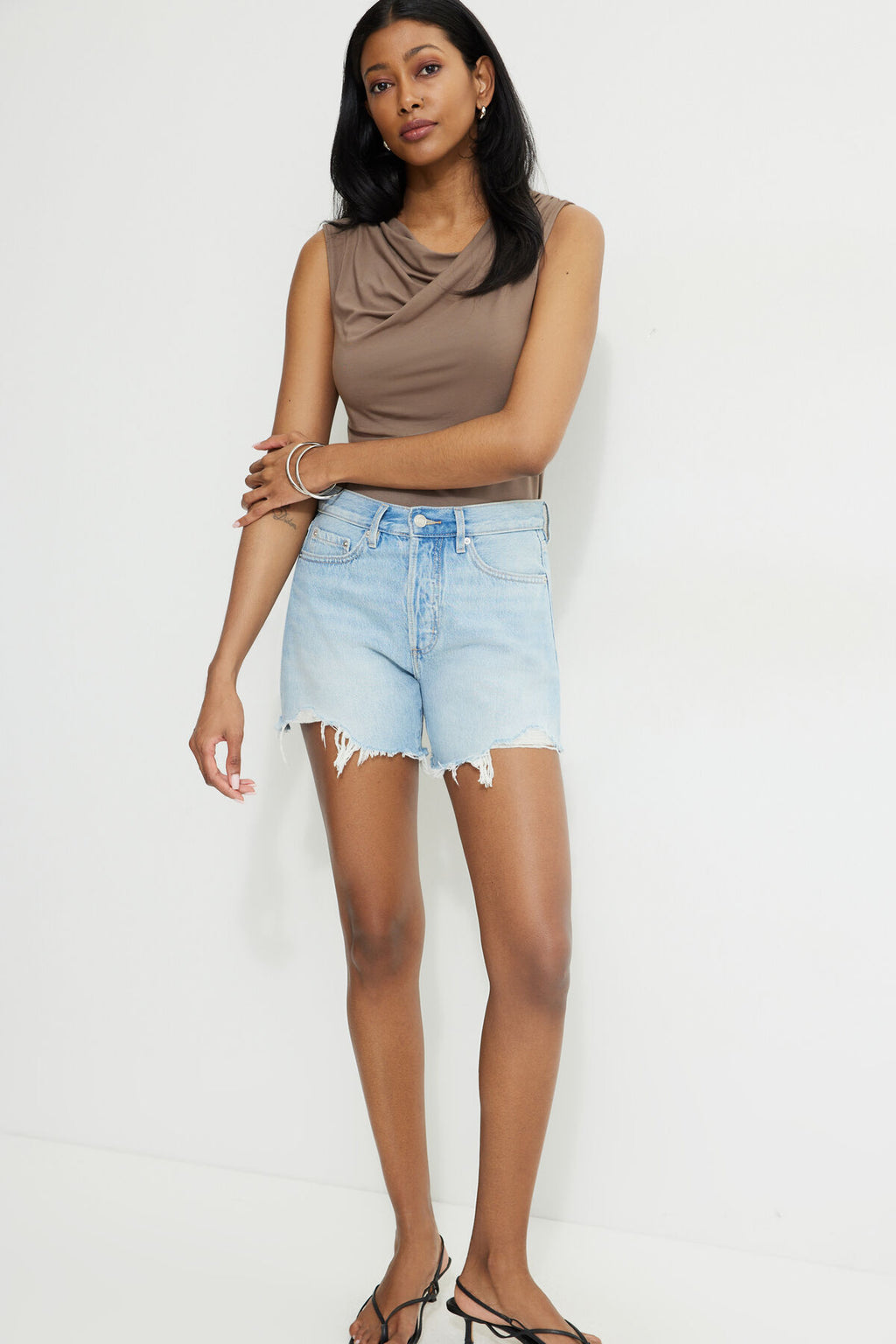 Short en jean décontracté taille mi-haute Miles