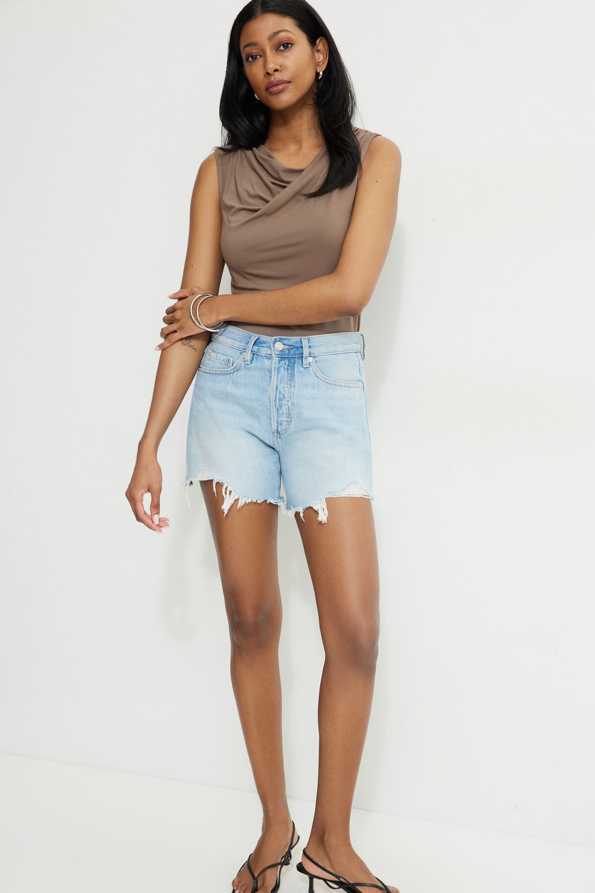 Short en jean décontracté taille mi-haute Miles