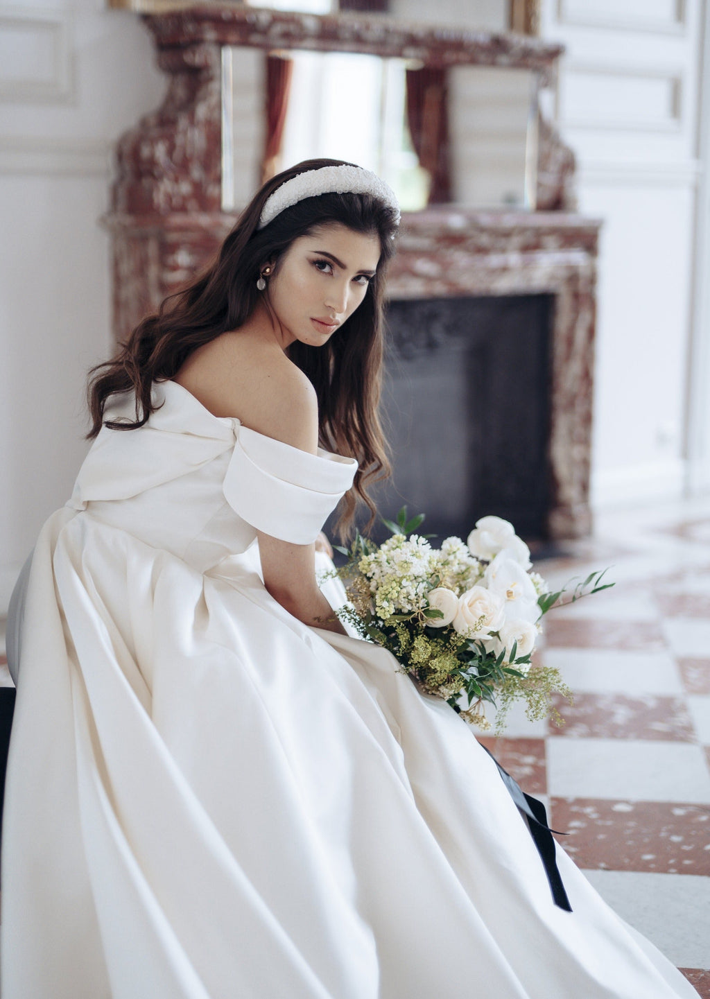 JUDY Beaded Vintage Lace Padded Headband