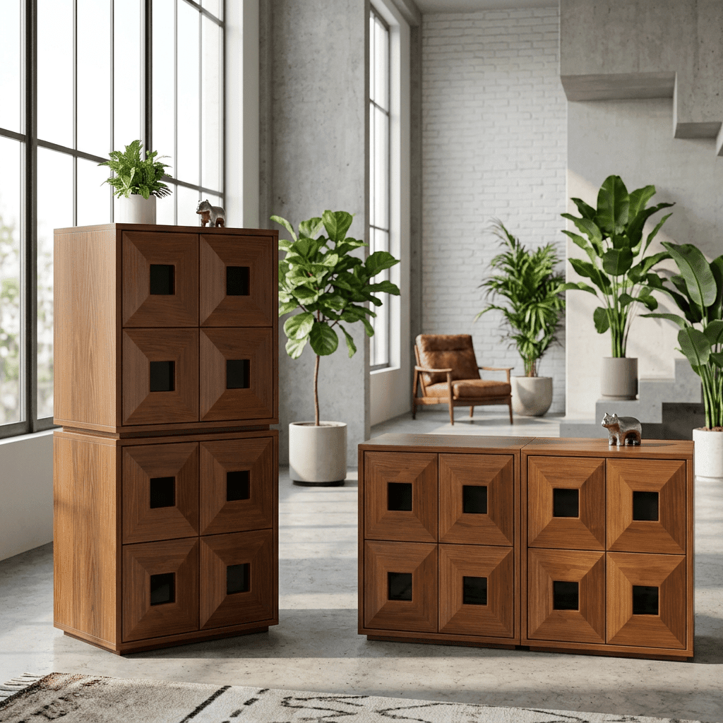 The Finn Stackable Walnut Storage