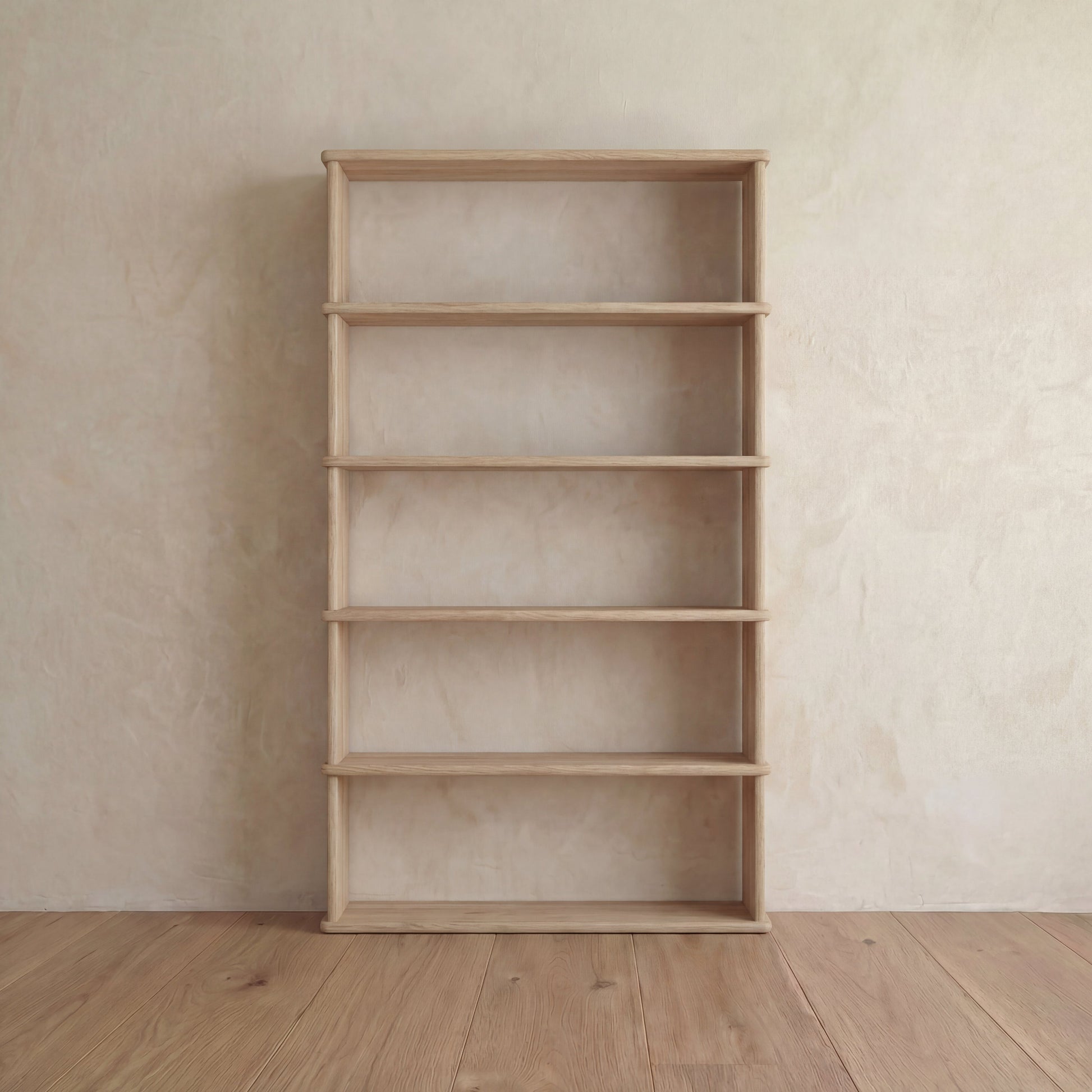 Bibliothèque à 5 étagères en chêne blanc