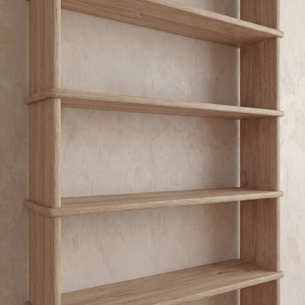 Bibliothèque à 5 étagères en chêne blanc