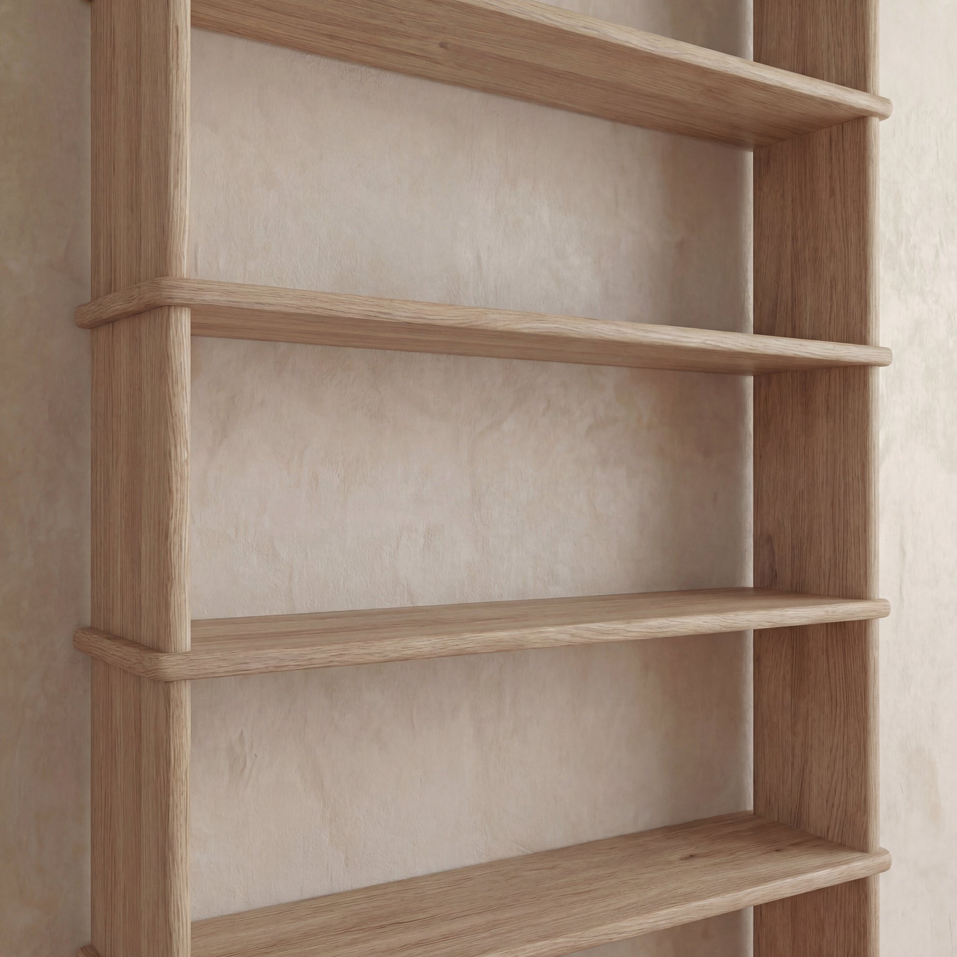Bibliothèque à 5 étagères en chêne blanc