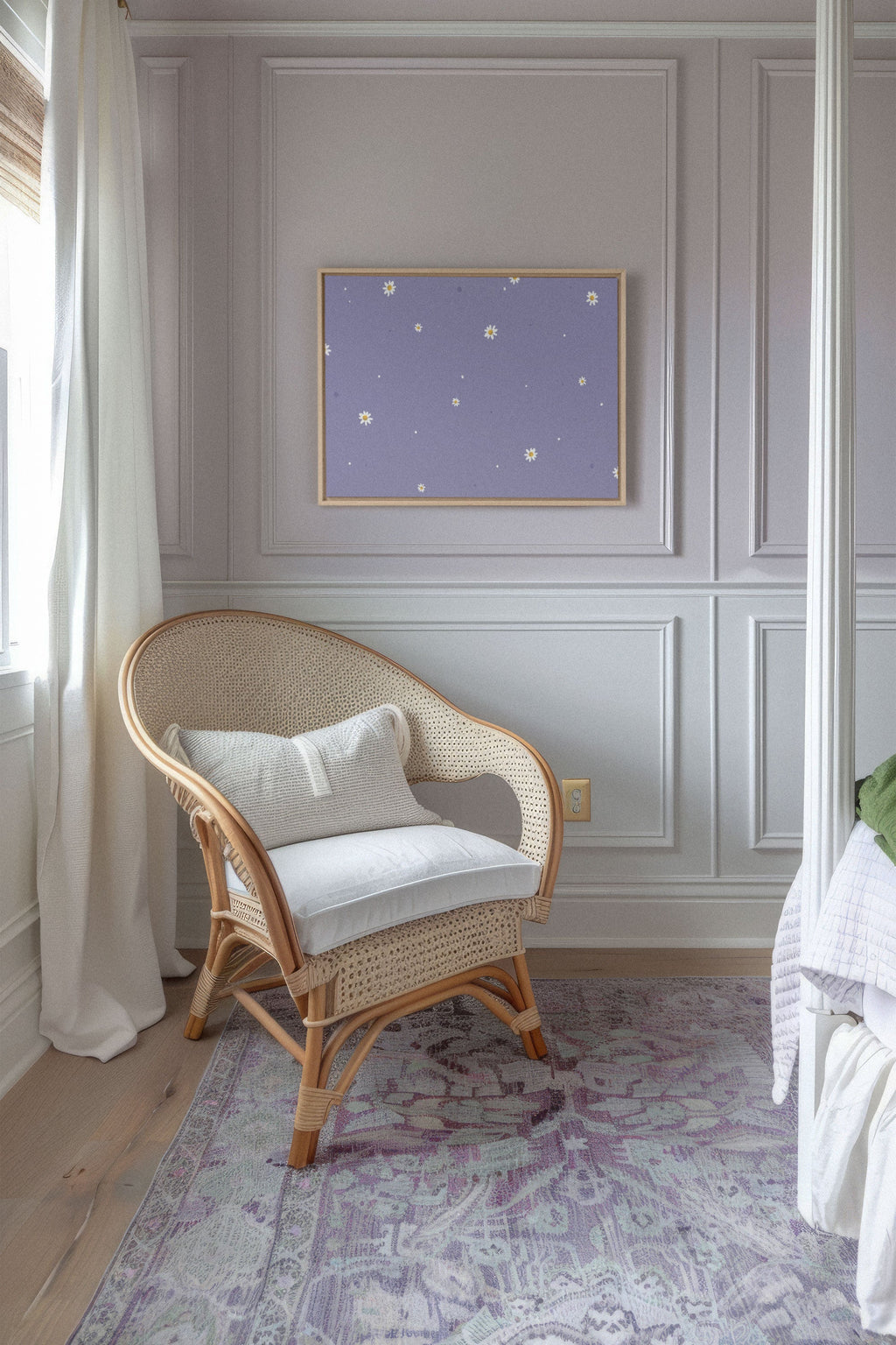 Moon Flowers, Stretched Canvas Artwork