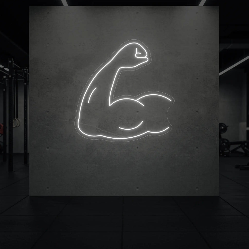 Enseigne lumineuse LED représentant un biceps fléchi