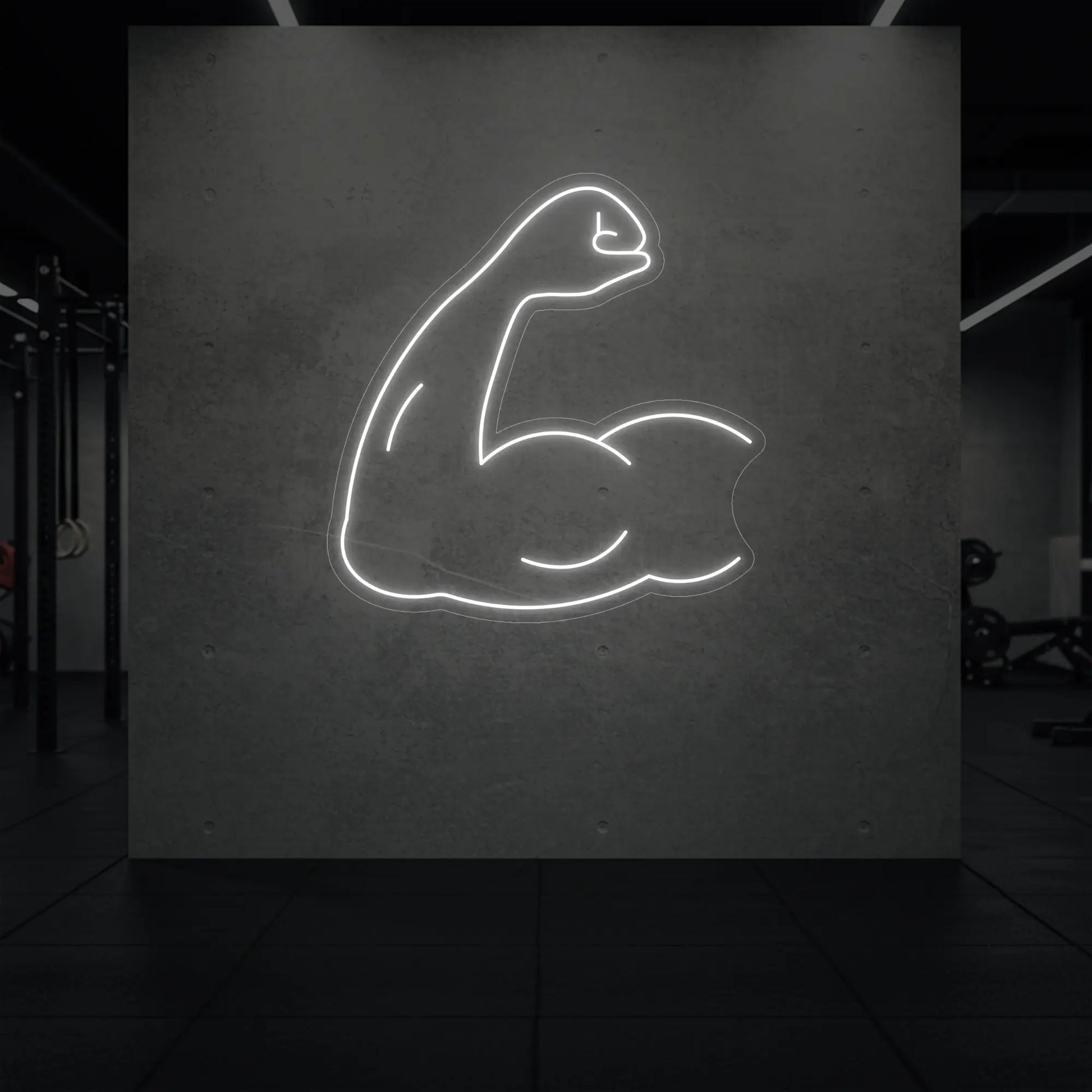 Enseigne lumineuse LED représentant un biceps fléchi