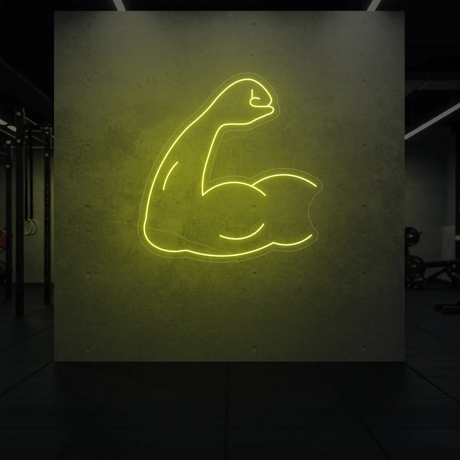 Enseigne lumineuse LED représentant un biceps fléchi