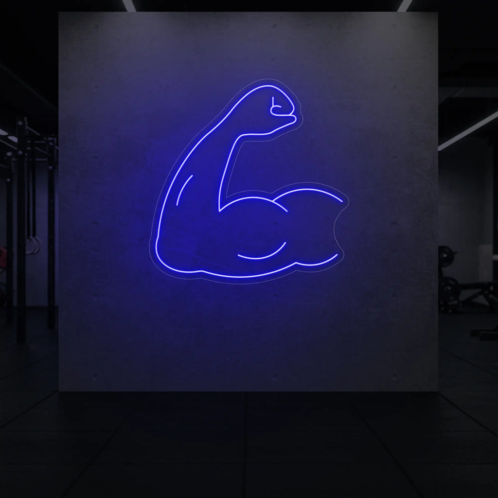 Enseigne lumineuse LED représentant un biceps fléchi
