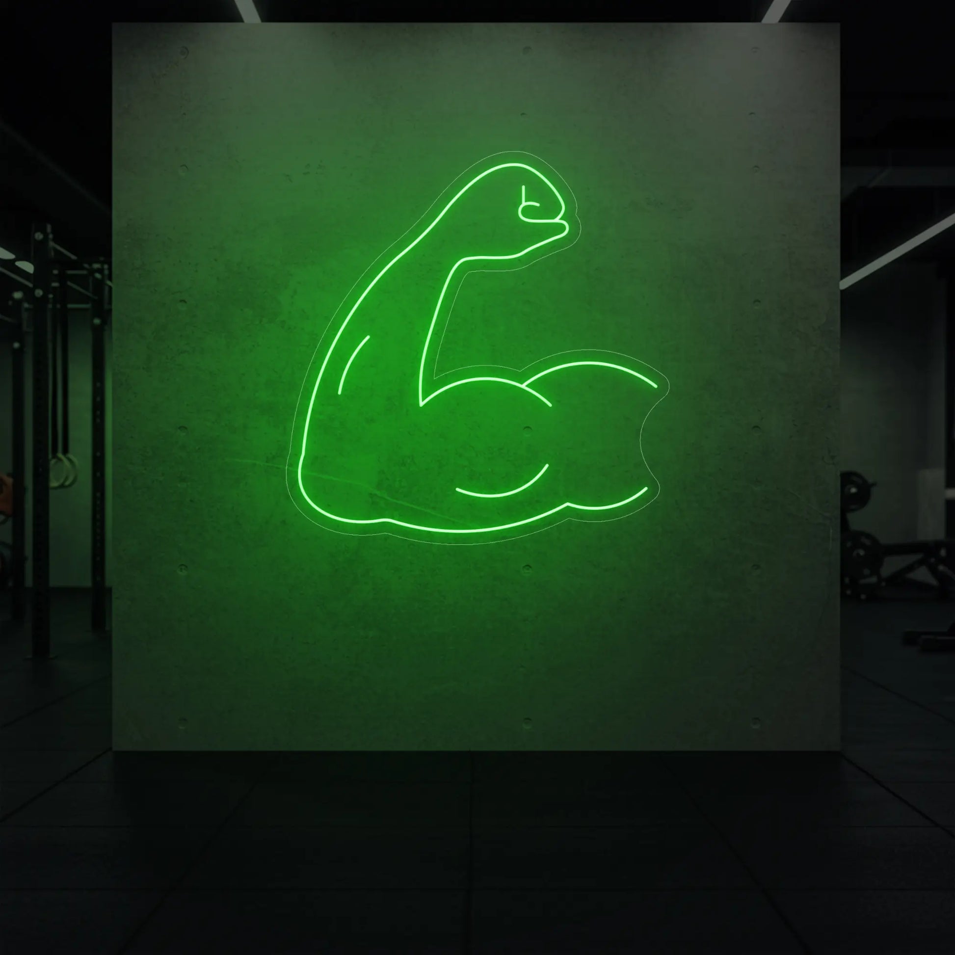 Enseigne lumineuse LED représentant un biceps fléchi