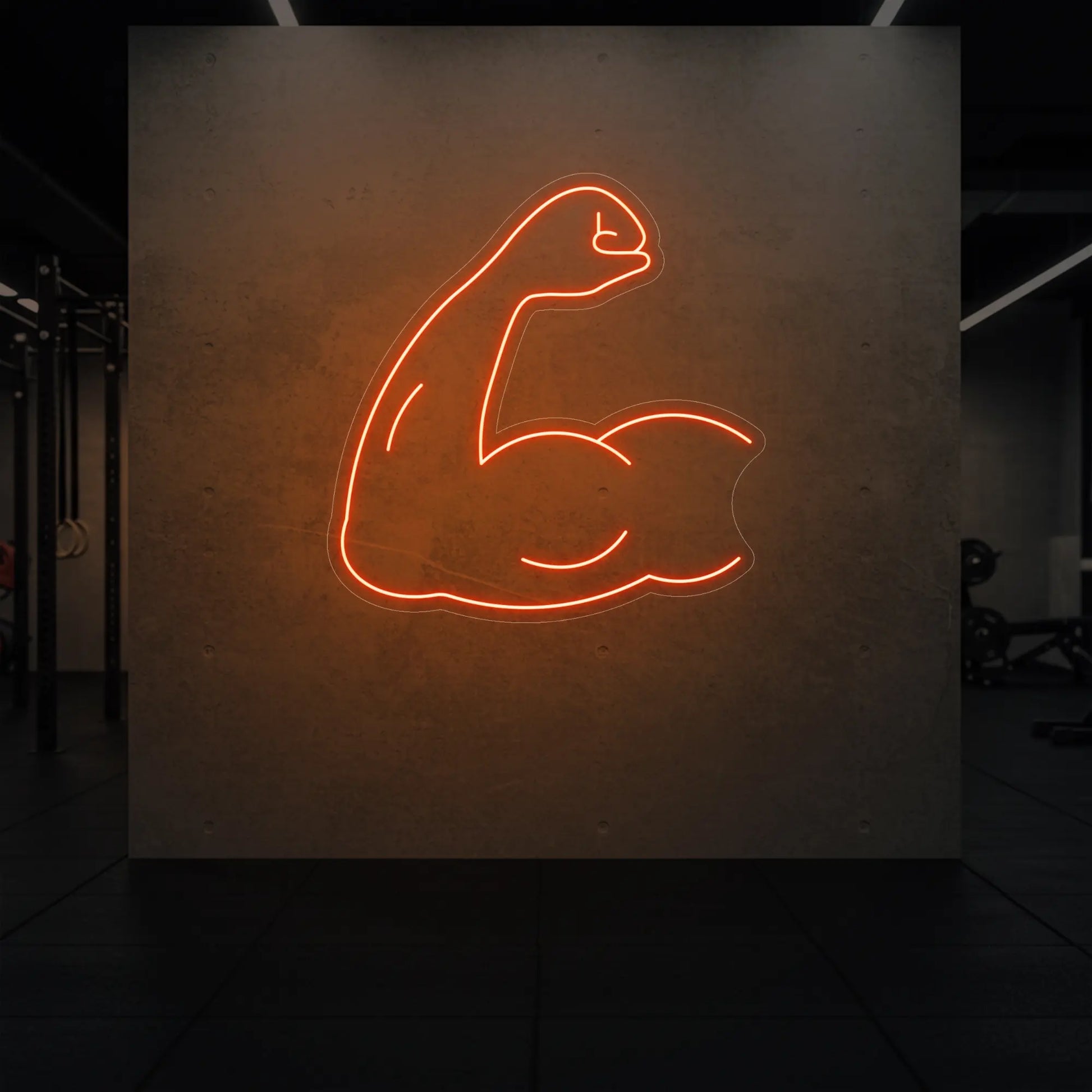 Enseigne lumineuse LED représentant un biceps fléchi