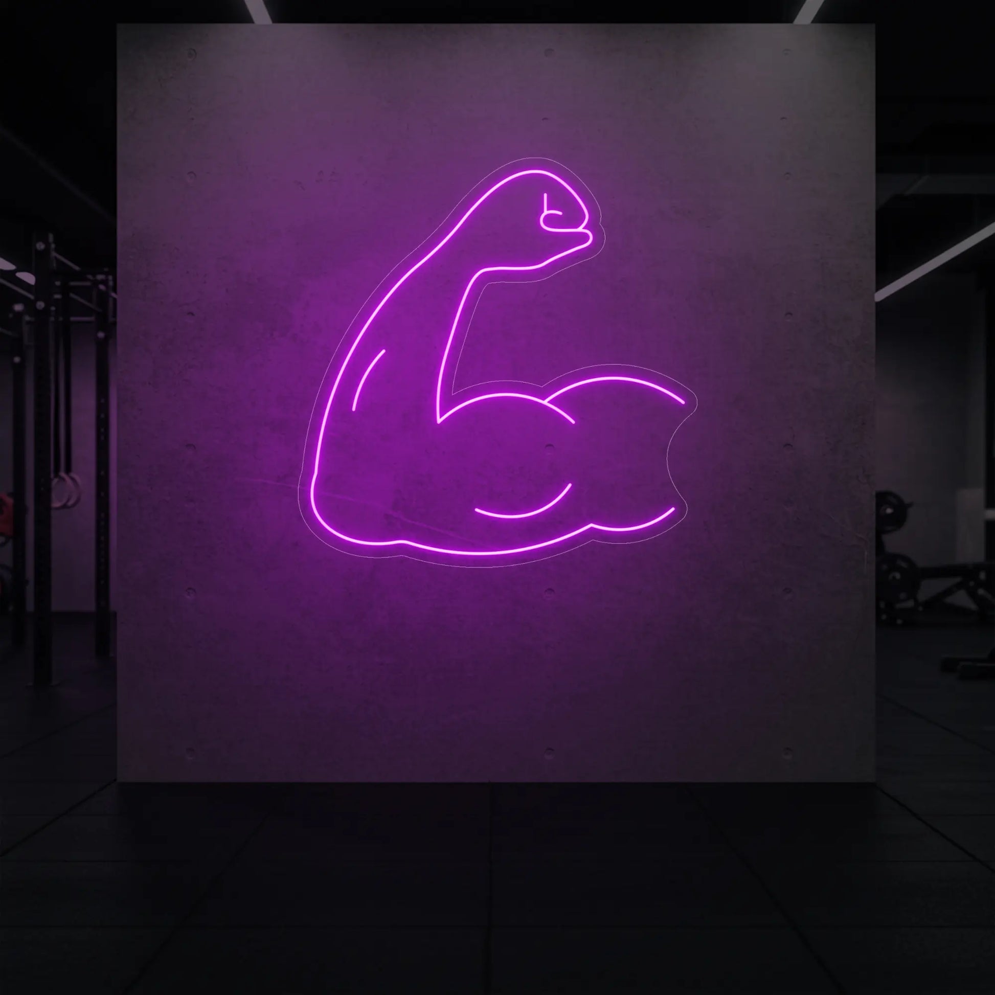 Enseigne lumineuse LED représentant un biceps fléchi