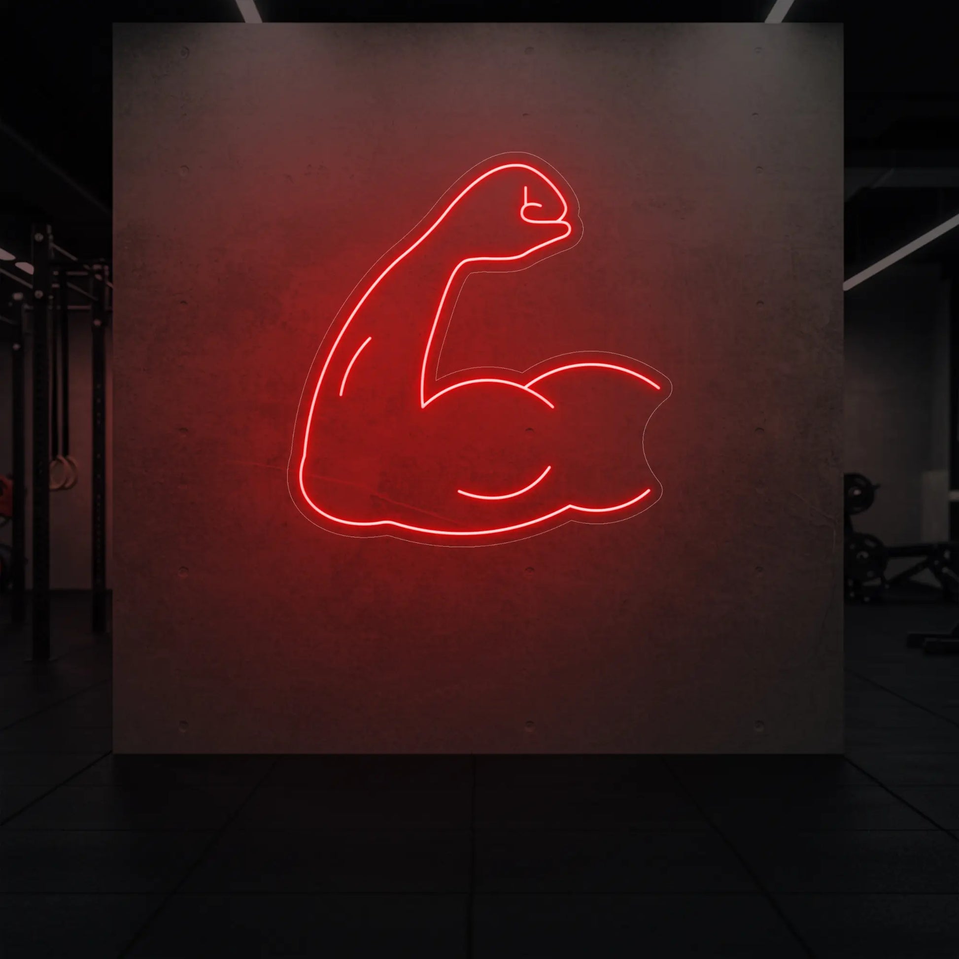Enseigne lumineuse LED représentant un biceps fléchi