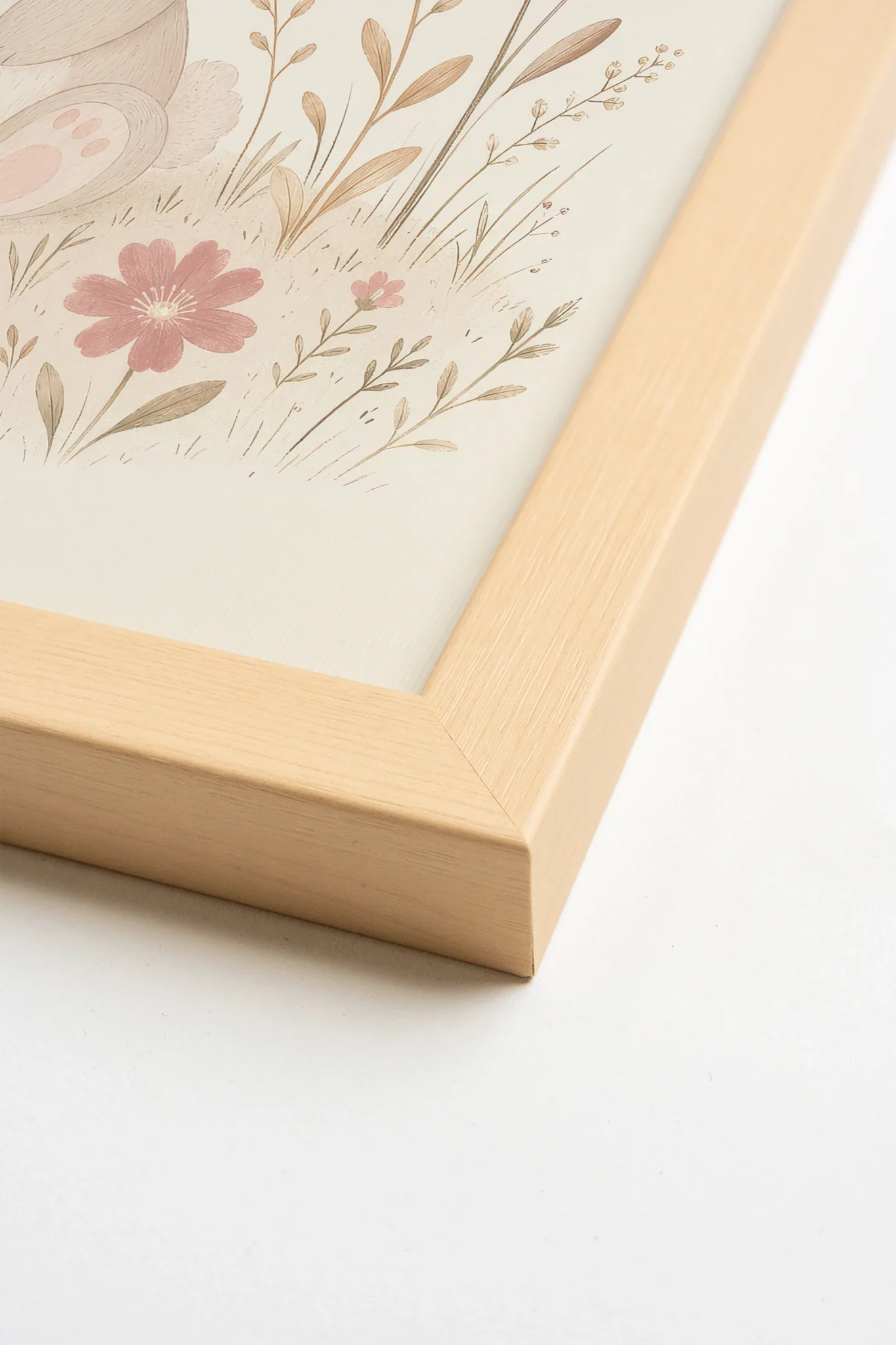 FLOWER BUNNY, Artwork on Stretched Canvas, Framed Natural Light (collective)