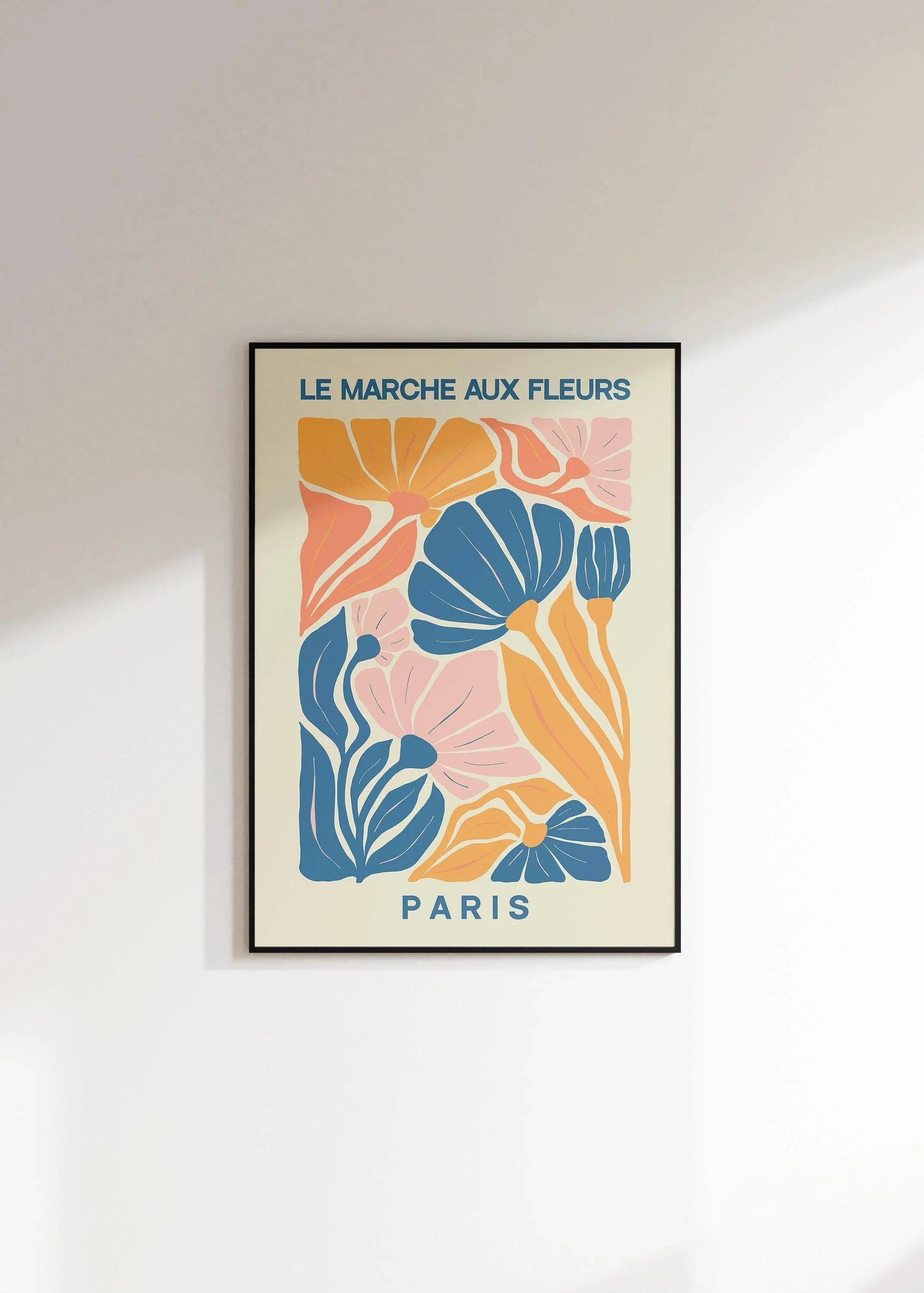 Marché aux fleurs - Paris | Estampe d'exposition d'art botanique moderne (disponible encadrée ou non encadrée)