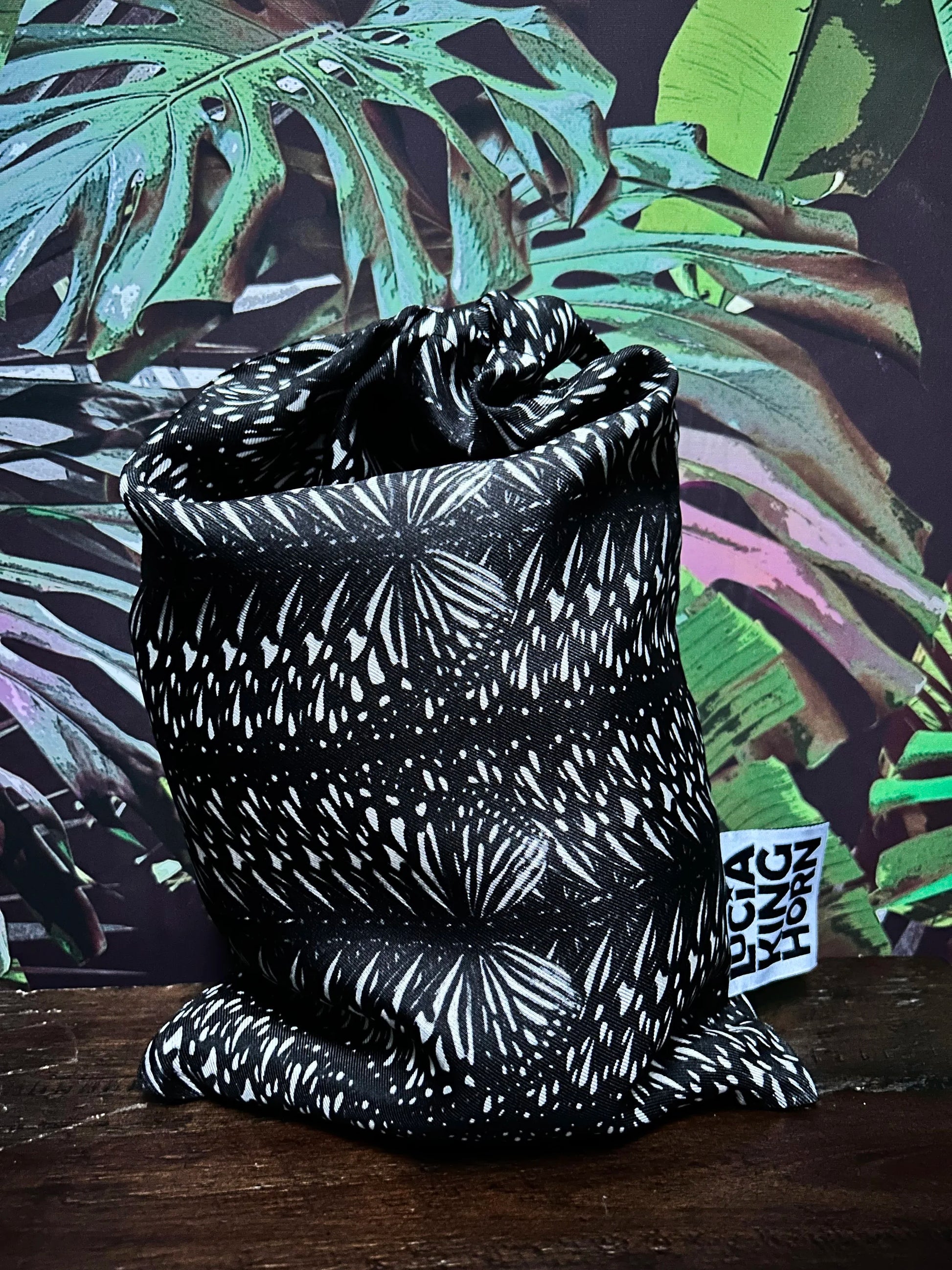 b&w flutter stripe silk pants