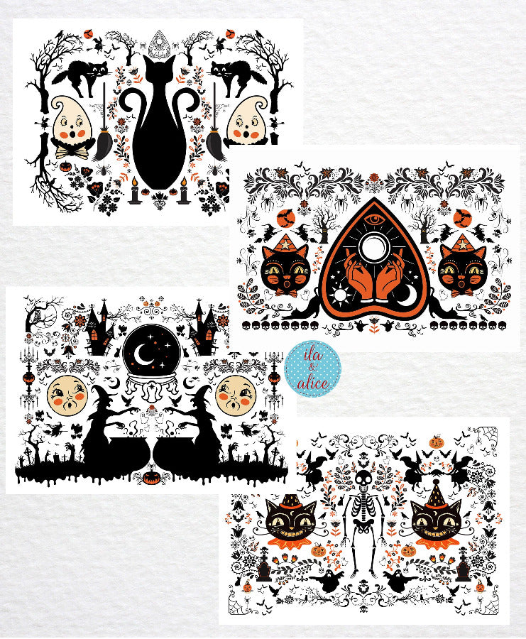 Halloween Folk Art Postcards
