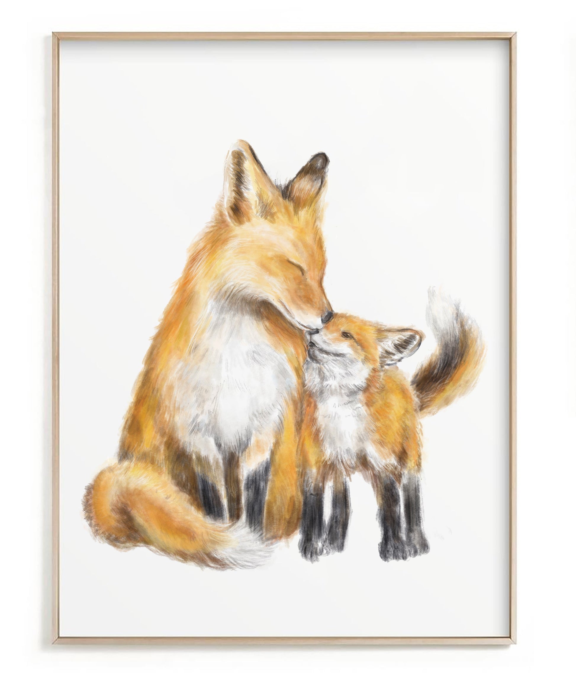 Illustration d'une maman renarde et son petit