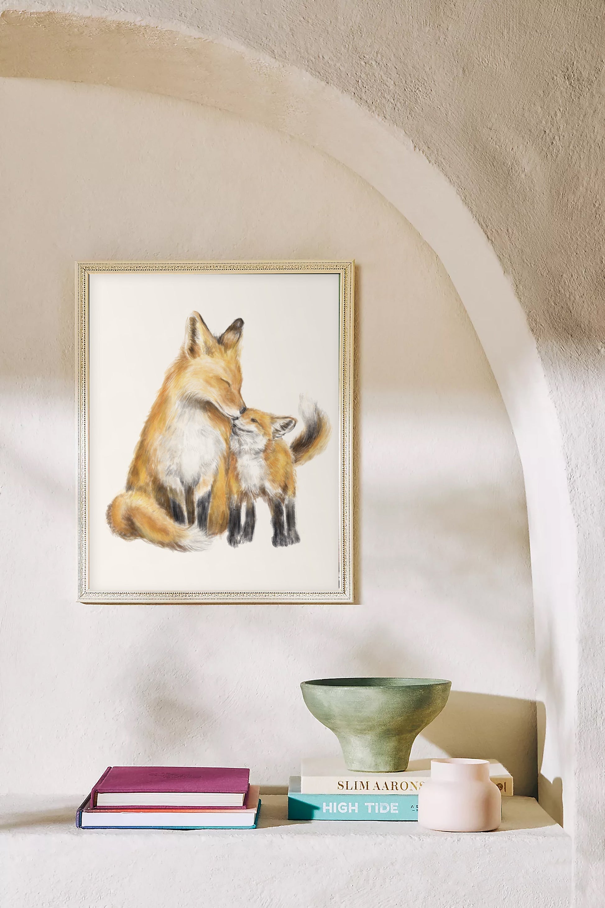 Illustration d'une maman renarde et son petit