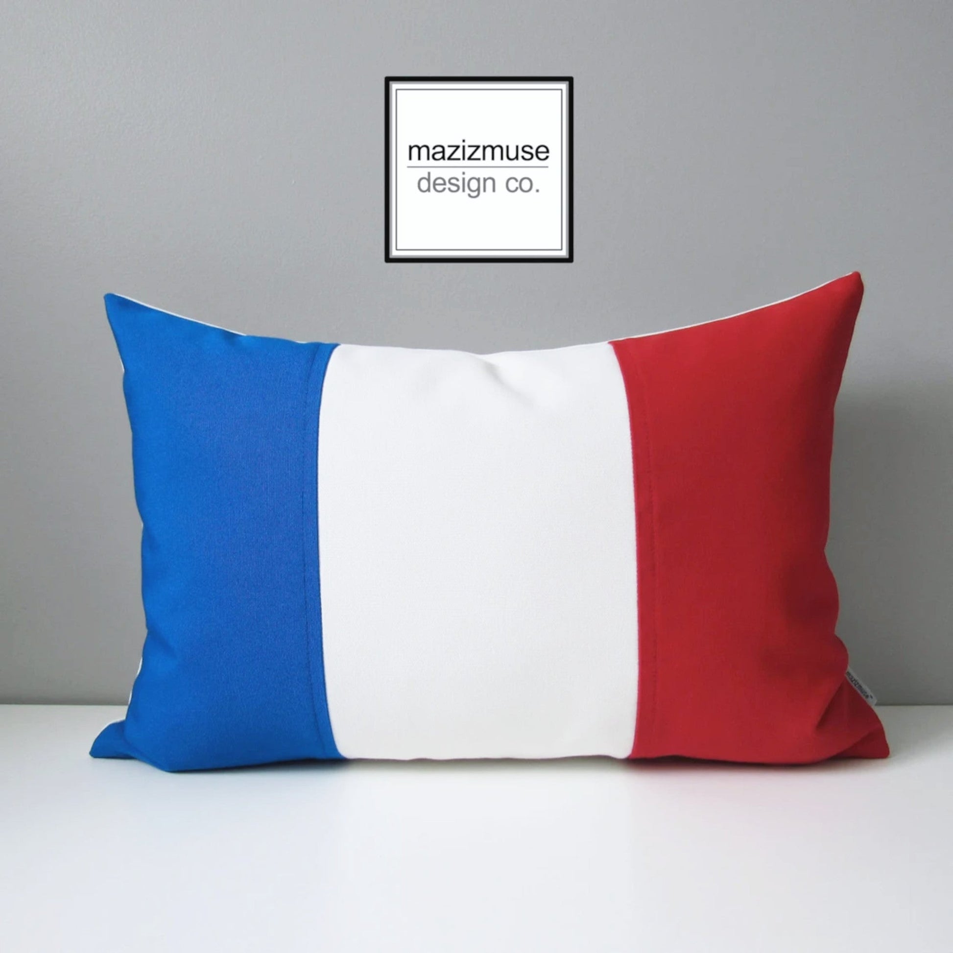 Housse de coussin décorative drapeau français, coussins d'extérieur Sunbrella® 