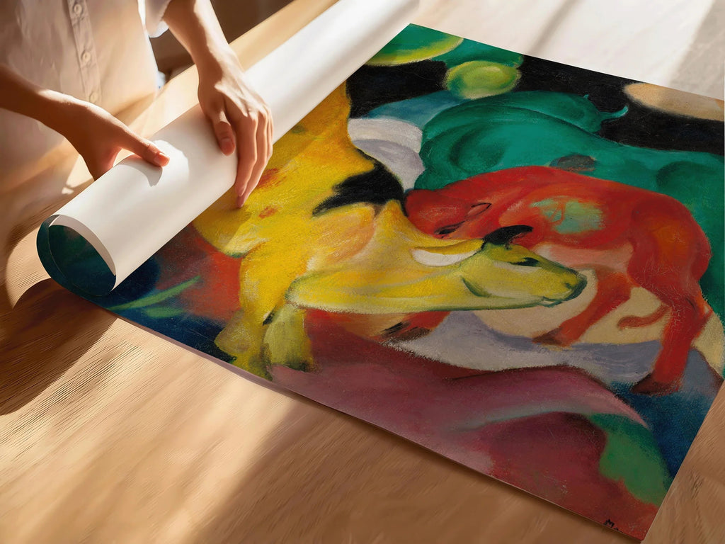 Estampe Vache Jaune de Franz Marc : Art expressionniste