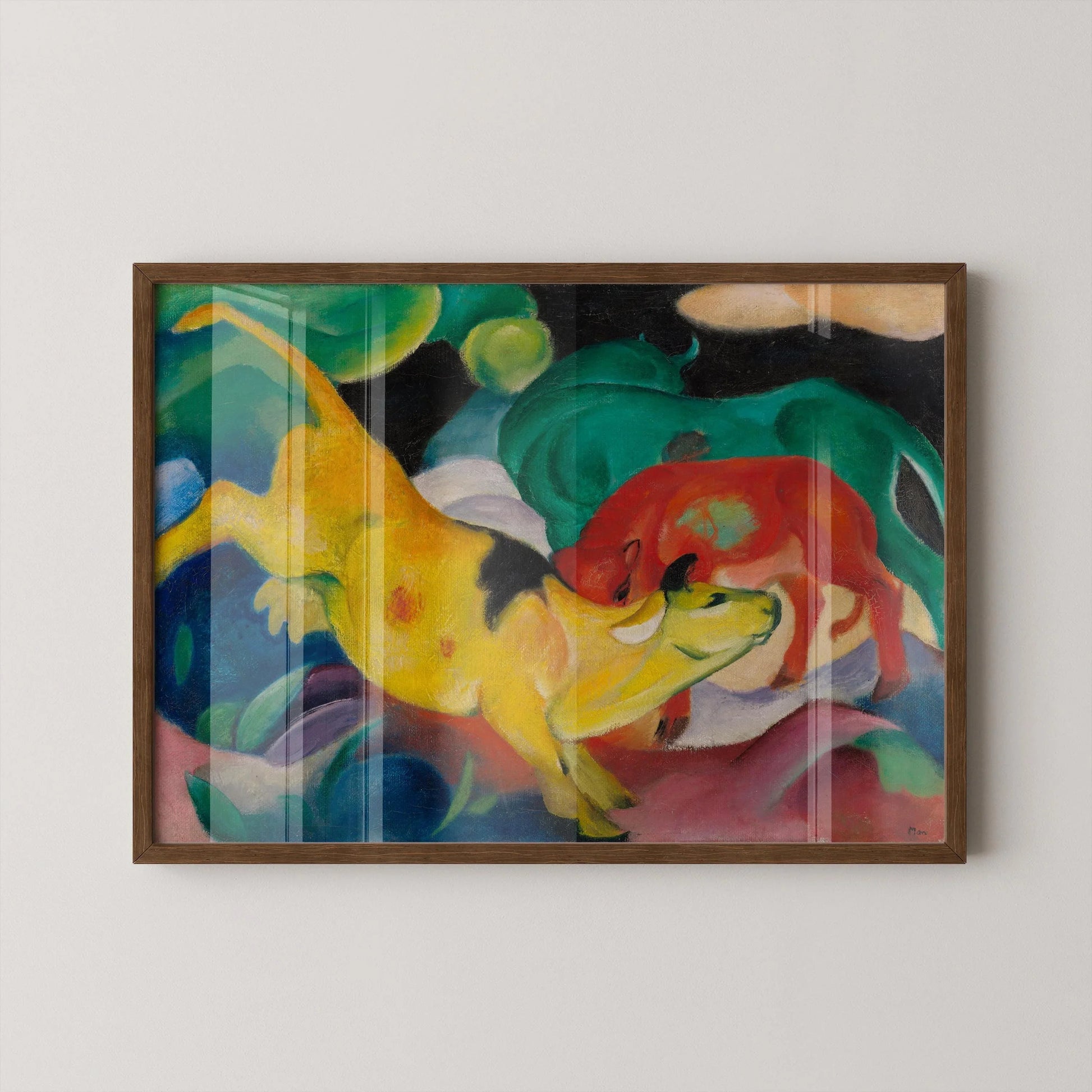 Estampe Vache Jaune de Franz Marc : Art expressionniste