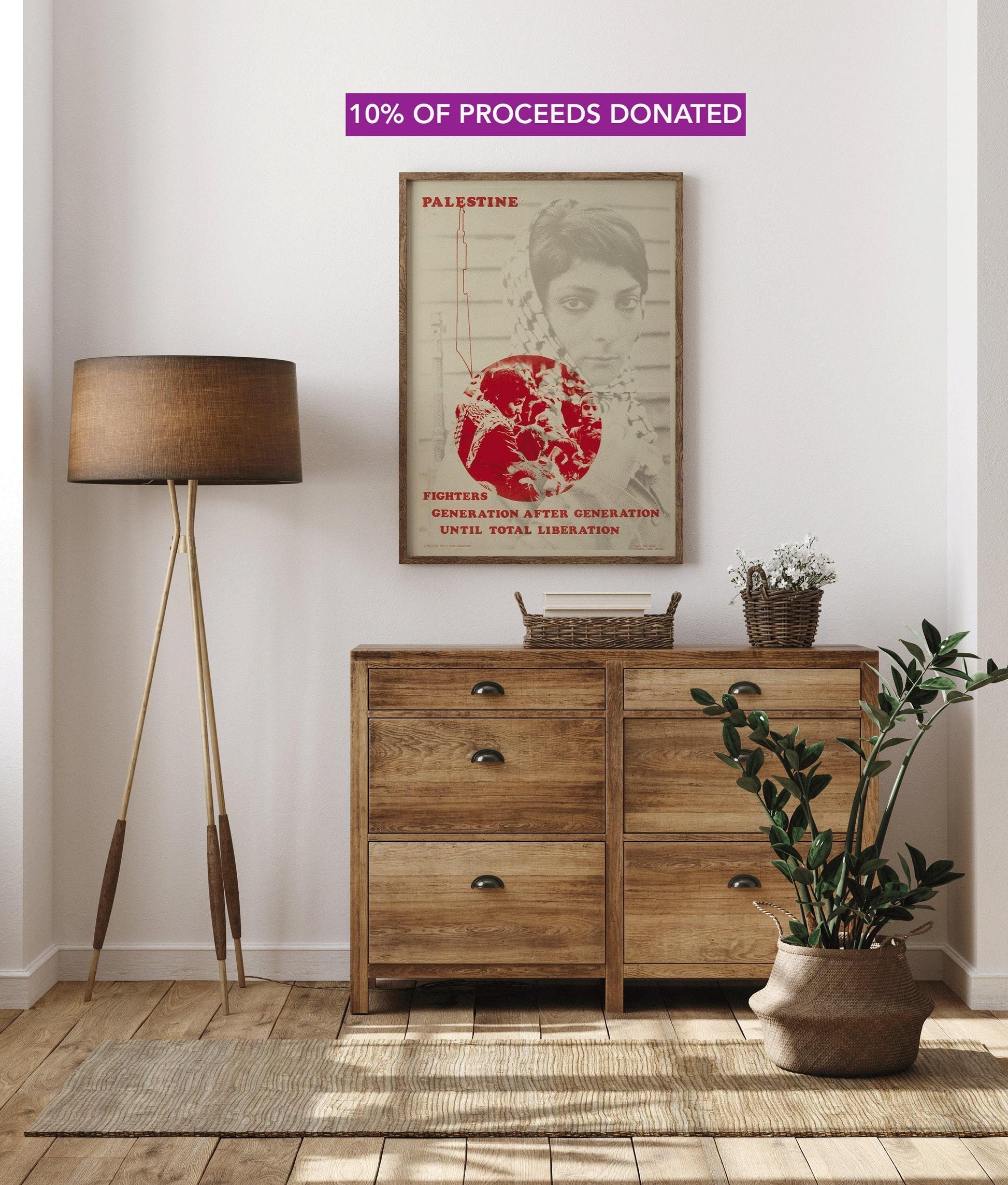 Affiche Palestine libre - Leila Khaled (Article de collecte de fonds) | Estampe d'art sur la libération disponible encadrée ou non