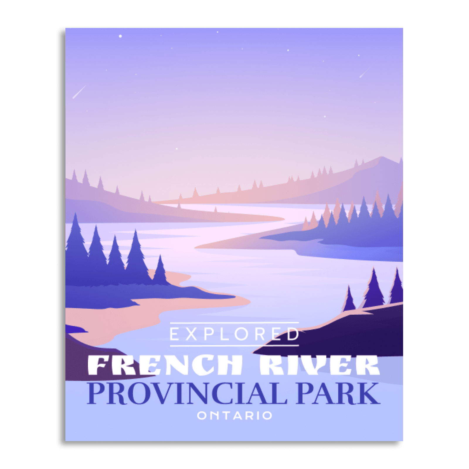 Affiche « Explorée » du parc provincial de la rivière des Français