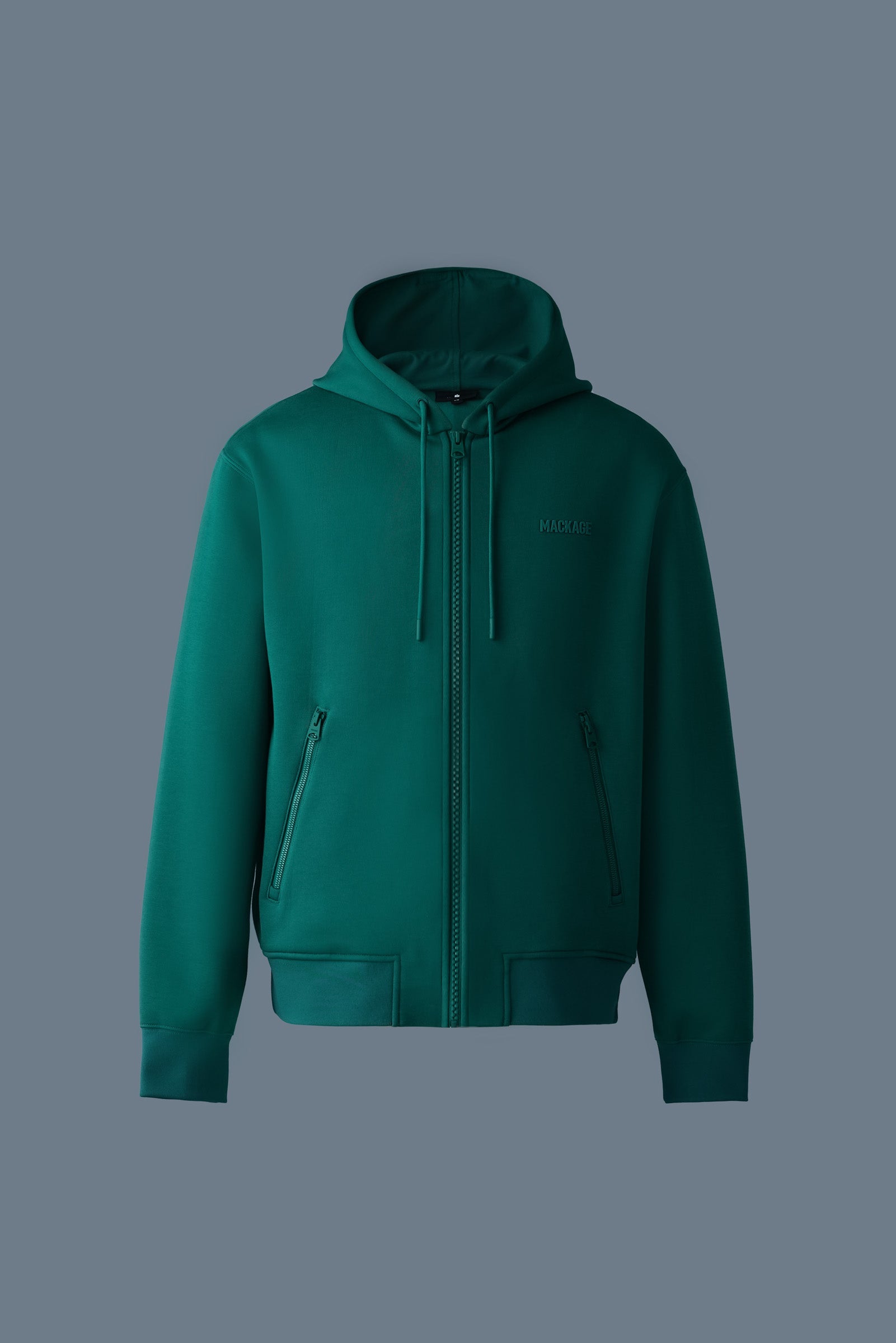 Sweat à capuche zippé en jersey double face KRYSTOS