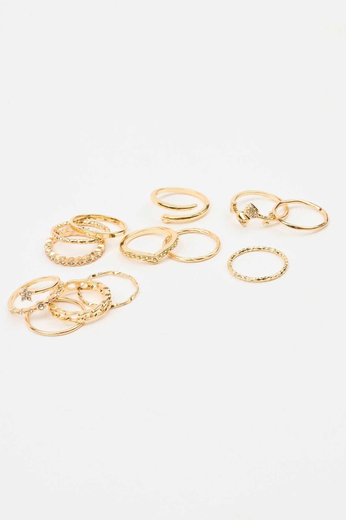Lot de 10 bagues pierres précieuses et étoiles